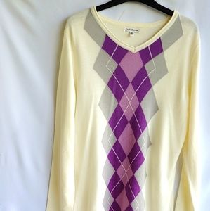 Craft&Barrow. Argyle V neck sweater.
